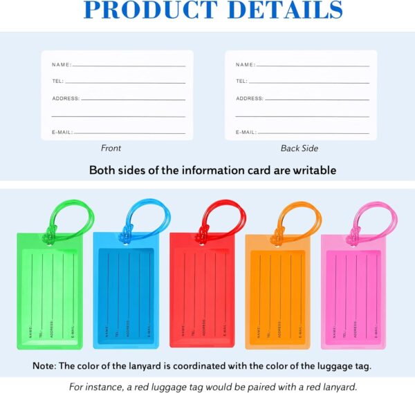 10 Pack Luggage Tags for Suitcases, Airplane Travel Essentials for Flying, International Travel Must Haves, and Luggage Accessories by Sodsay - Image 7