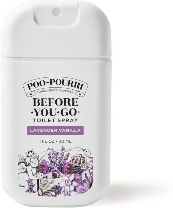Poo-Pourri Before-You-Go Toilet Spray, Lavender Vanilla, 1 Fl Oz Pocket Travel Size - Lavender, Vanilla and Citrus