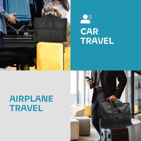 43" Travel Garment Bag with Accessories Zipper Pocket, Heavy Duty Suit Bag for Suits, Tuxedos, Dresses, Coats, Black, 1 pack - Image 8