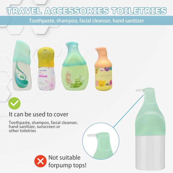 10 Pack Silicone Bottle Covers Travel Essentials for Women Men, Beach Vacation Essentials, Travel Size Toiletries Accessories, Cruise Ship Essentials 2025, Must Haves, Leak Proofing - Image 3