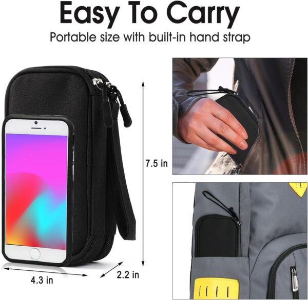 Travel Electronic Organizer Pouch Bag, 3 Compartments Portable Electronic Phone Accessories Storage Multifunctional Case for Cable, Cord, Charger, Hard Drive, Earphone(Pink) - Image 6