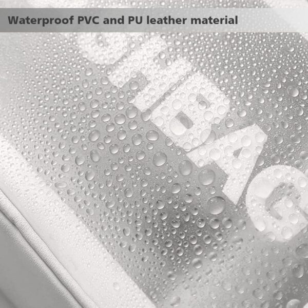 Travel Toiletry Bag for Women and Men, Matte Translucent Toiletry Bag with Handy Handle, Makeup Cosmetic Organizer Bag for Travel Toiletries Accessories (White) - Image 4