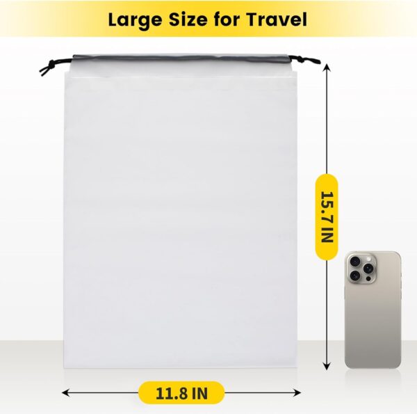 Vorspack Shoe Bags for Travel - 6 Pcs Transparent Drawstring Backpack Travel Shoe Bag Clear Drawstring Bag Large Shoe Organizer with Rope Travel Essentials for Men Women - Image 2