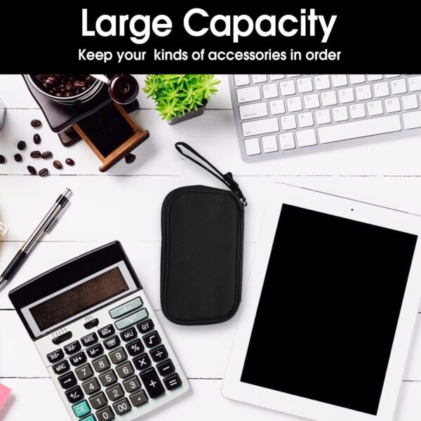 Travel Electronic Organizer Pouch Bag, 3 Compartments Portable Electronic Phone Accessories Storage Multifunctional Case for Cable, Cord, Charger, Hard Drive, Earphone(Pink) - Image 2