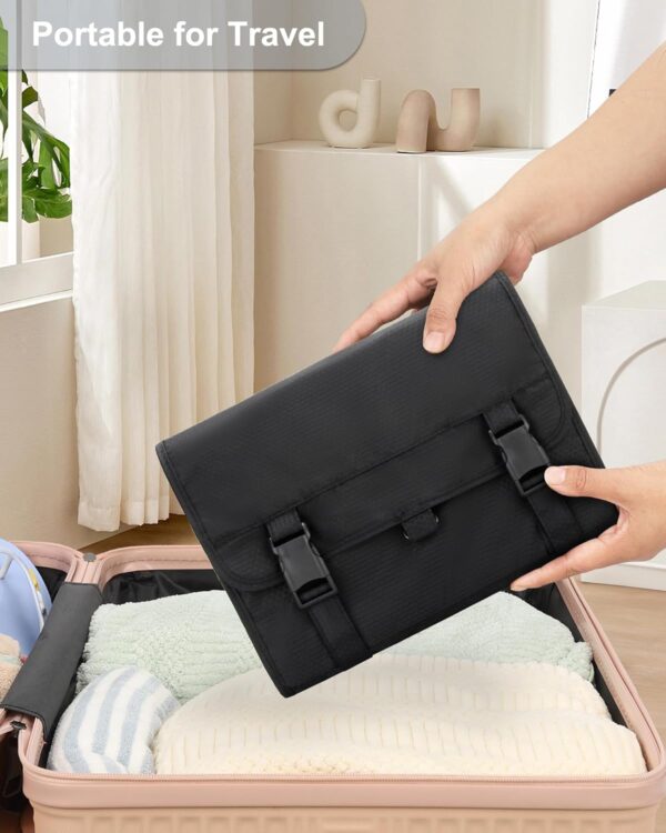 Relavel Travel Hanging Toiletry Bag for Men Women Travel Kit Shaving Bag Waterproof Large Makeup Bag Wash Bag Makeup Organizer Cosmetic Case for Bathroom Shower Black - Image 7