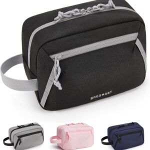 BAGSMART Travel Toiletry Bag for Men and Women, Water-resistant Small Hygiene Organizer for Bathroom Shower, Black