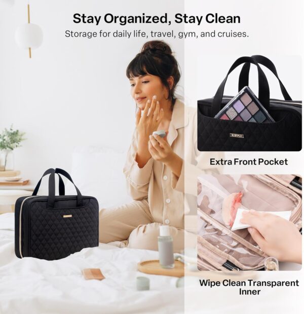 Everfun Hanging Travel Toiletry Bag for Women Traveling With Leakproof Compartment Makeup Cosmetic Organizer Dopp Kit Travel Accessories Essentials Must Have - Image 6