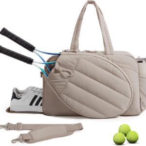 BAGSMART Gym Bag for Women, Tennis Bag Holds 2 Rackets with Shoe Compartment & Wet Pocket, Sports Duffle Bags fits up to 15.6" Laptop, Women Overnight Weekend Bag