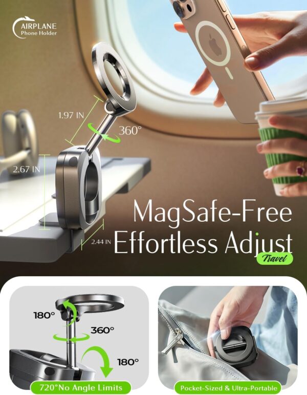 LISEN Airplane Travel Europe Vacation Essentials Phone Holder Gadgets Long Flight Must Have Toddler Mini Travels Essentials Kids Women for MagSafe Travel Accessories Cruise Essentials Camera Mounts - Image 2